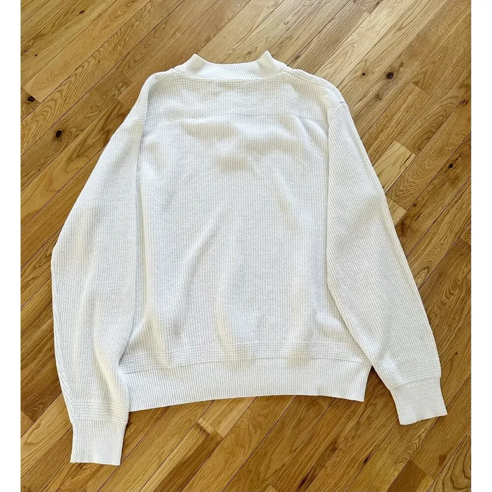 L.L.Bean Vintage 90s Cotton Button Front Henley Sweater Mens Size Large
